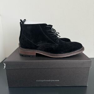 NIB Vintage Foundry Co Black Otto Suede Leather Lace Up Boots Size 8 Chukka